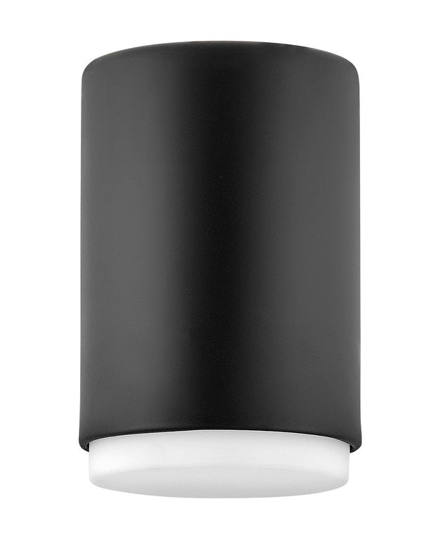 Hinkley Cedric 1 Light Flush Mount Black with Etched Opal Glass