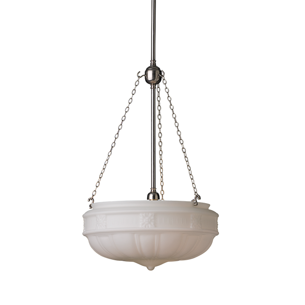 BRS1213LC-AN+S018-OM Lantern Style 1lt Pendant Antique Nickel with Opal Shade