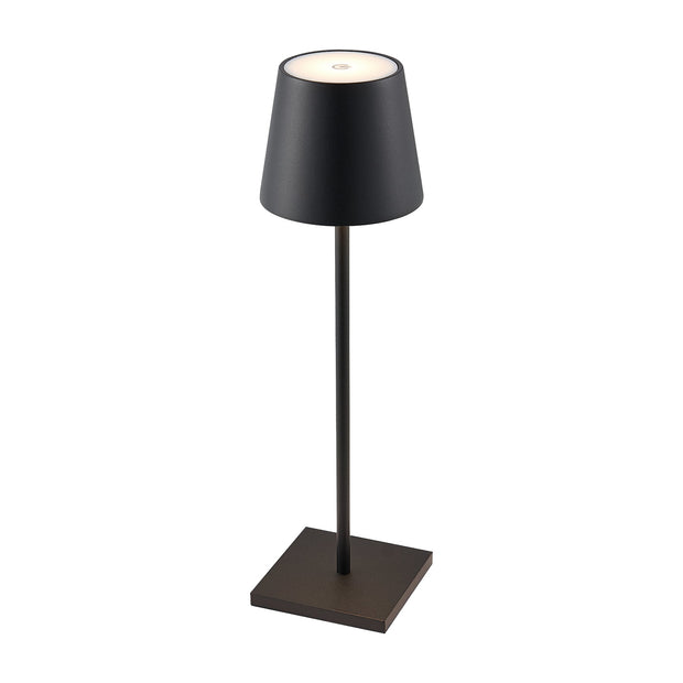 Clio 3w 3000K LED Rechargeable Black Sand Table Lamp
