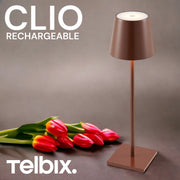 Clio 3w 3000K LED Rechargeable Brown Sand Table Lamp