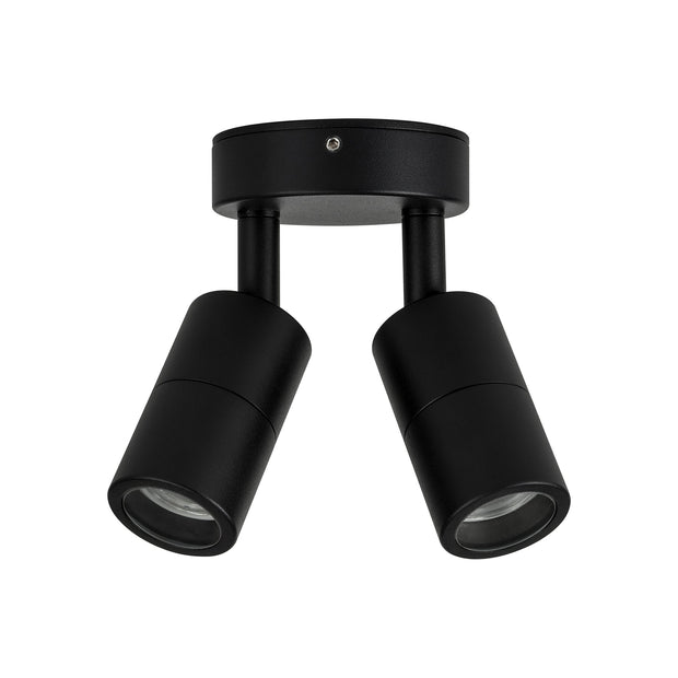 Mini Tivah 12v Double Adjustable Wall Pillar Light Black with 3w LED MR11