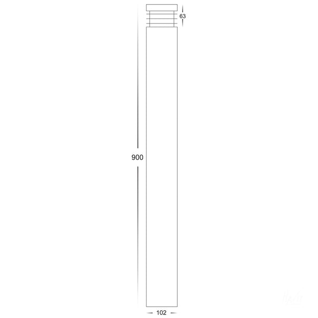 Maxi 12v Bollard Light Frosted Diffuser 316 Stainless Steel - 900mm with 5w CCT MR16