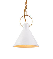 Ivy 1lt Porcelain Pendant White with Gold