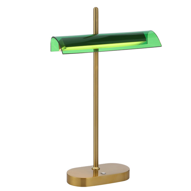Lyman 8W Warm White LED 3-Stage Touch Lamp Antique Gold and Green