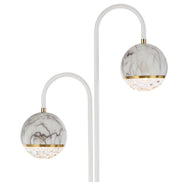 Oneta 2lt Floor Lamp White and Marble