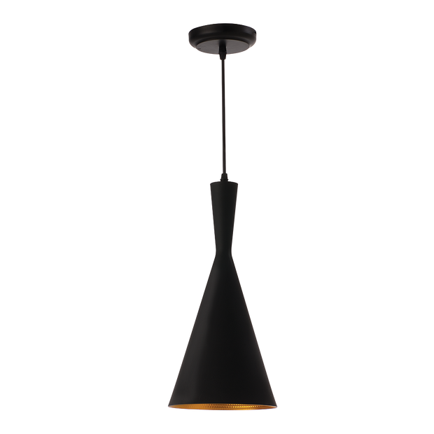 PD3946C Contemporary Narrow Pendant Black with Copper Inner