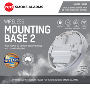 RWB2 Red Wireless Mounting Base for Smoke Detector 240v Hardwired