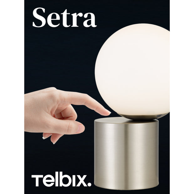 Setra 5w 3000K E14 Touch Lamp Nickel and Opal