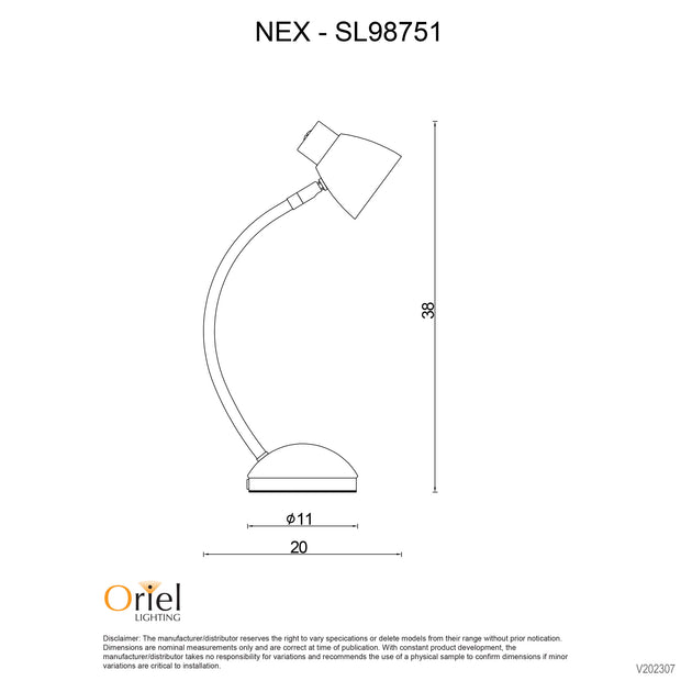 Nex LED Touch Lamp Gunmetal On-Off