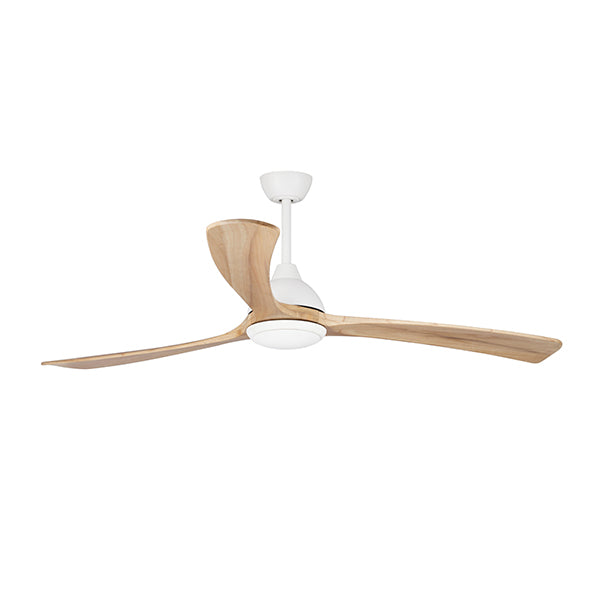 Sanctuary 70 DC Ceiling Fan White with Natural Blades and LED Light