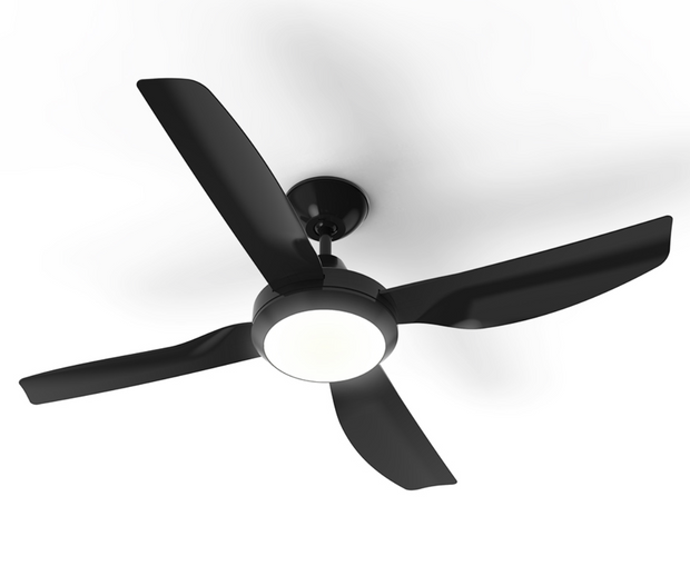 Coolum 48 AC Ceiling Fan Black with LED Light