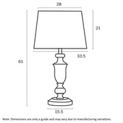 Wilton Table Lamp Nickle With Cream Shade