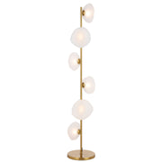 Zecca 6 Light Floor Lamp Antique Gold and Frosted Glass