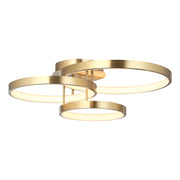 Zola 84w LED 3 Ring Close to Ceiling Light Gold