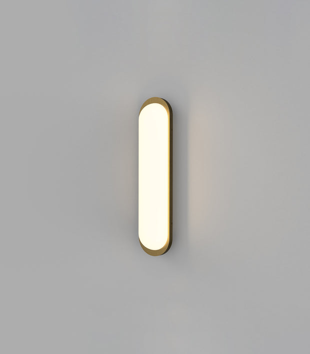 Bode LED Wall Light Old Brass with Acid Wash White Glass
