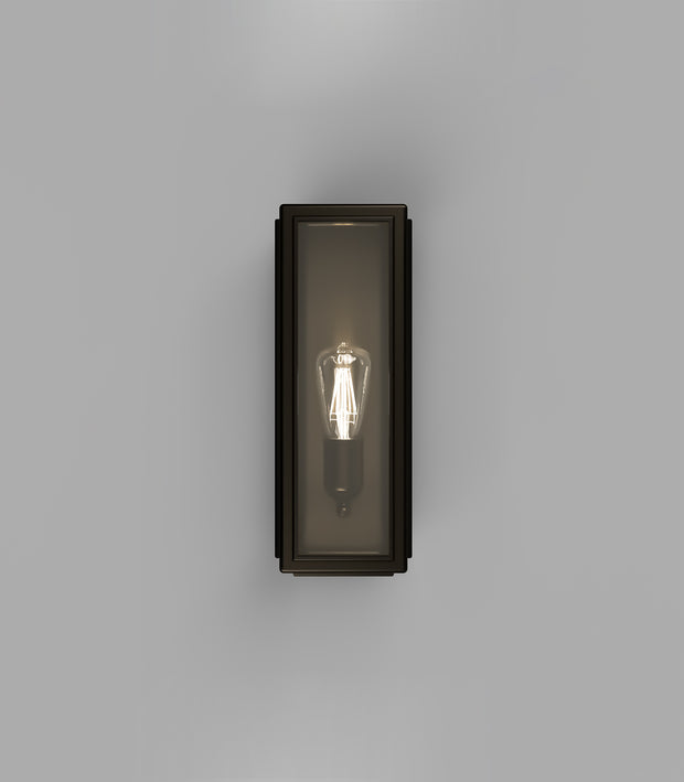 Lille 1 Light Small Wall Light Old Bronze with Clear Tempered Glass