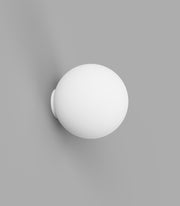 Orb Mirror Medium White Wall Light with Acid Washed White Glass Shade