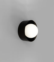 Orb Sur Wall Light Iron with Small Acid Washed White Glass Ball Shade