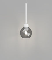 Parlour Lite Sphere Pendant Light White with Smoked Glass Shade