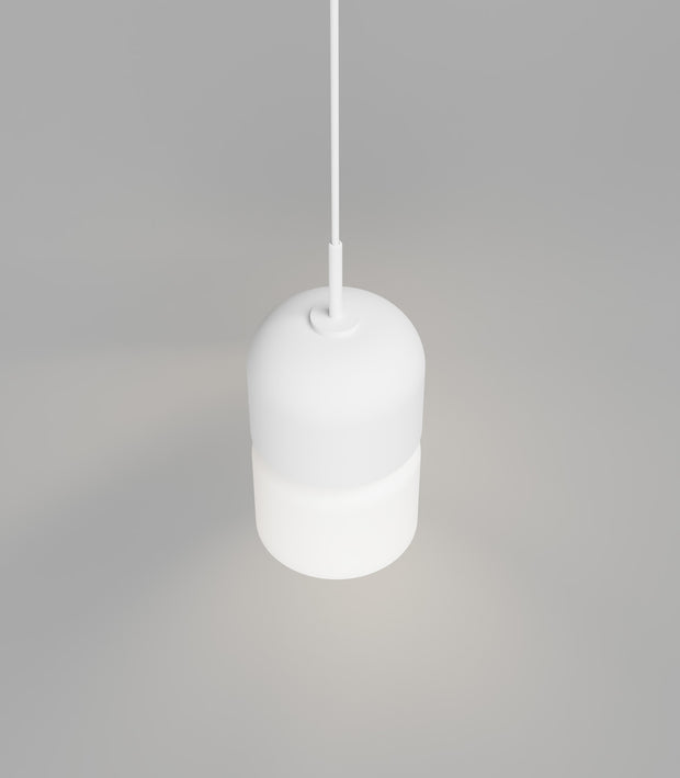 Stack Pendant Light White on White Glass