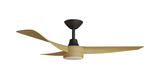 Turaco 48 Ceiling Fan Black and Bamboo with LED Light