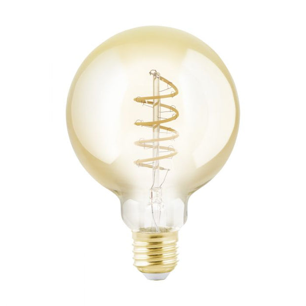 4w E27 G95 2200k- Warm White Dimmable Amber Glass