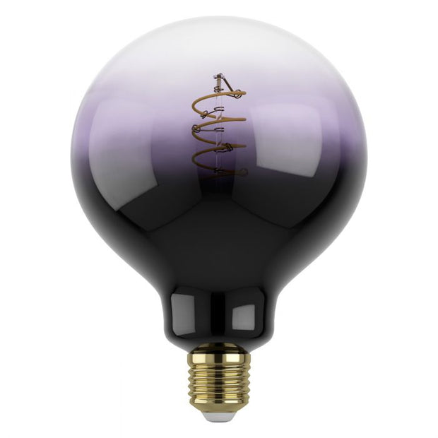 4W E27 1800K Dimmable LED G125 Purple Transparent Glass Spiral Globe
