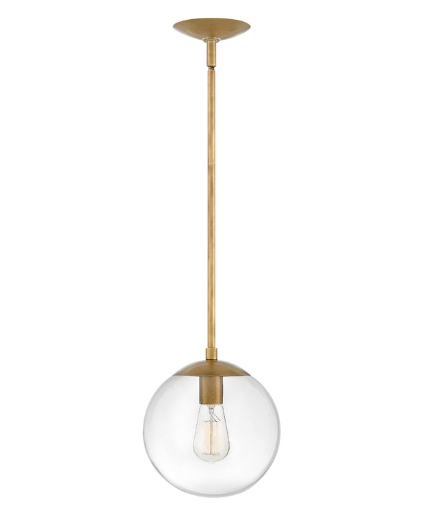 Hinkley Warby 1L Pendant, Heritage Brass / Clear glass