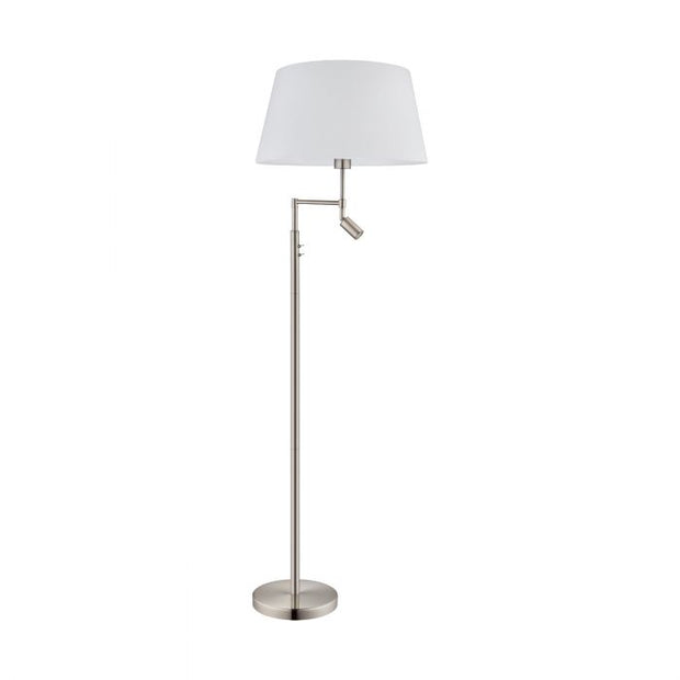 Santander Satin Nickel Floor Lamp with 1 e27 + 2.1w Warm White LED