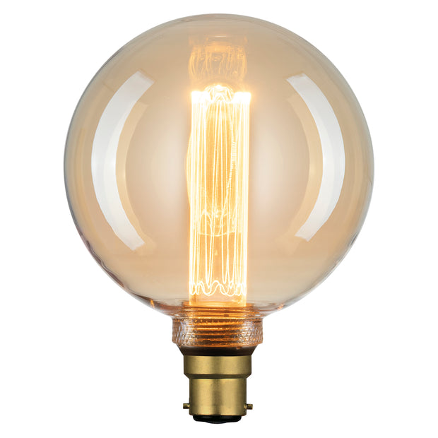 4W 1800K LED Vintage Amber Glass BC/B22 G125 Globe