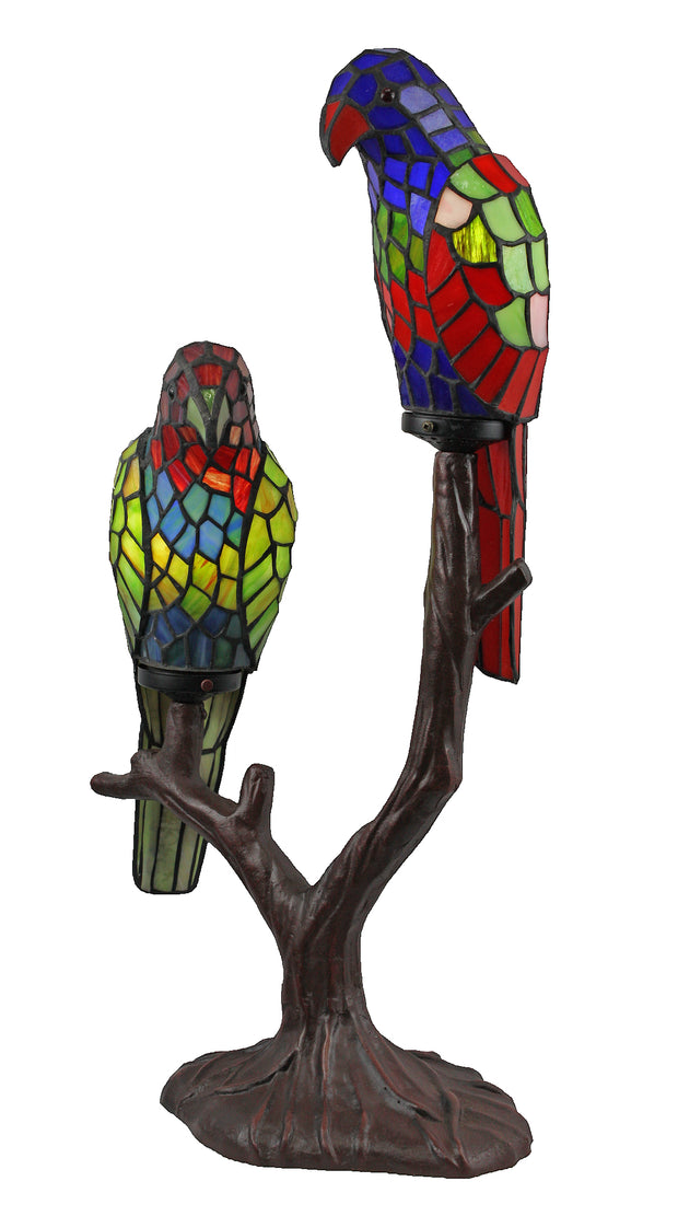 Parrot Pair Leadlight Lamp A027 PAIR-L