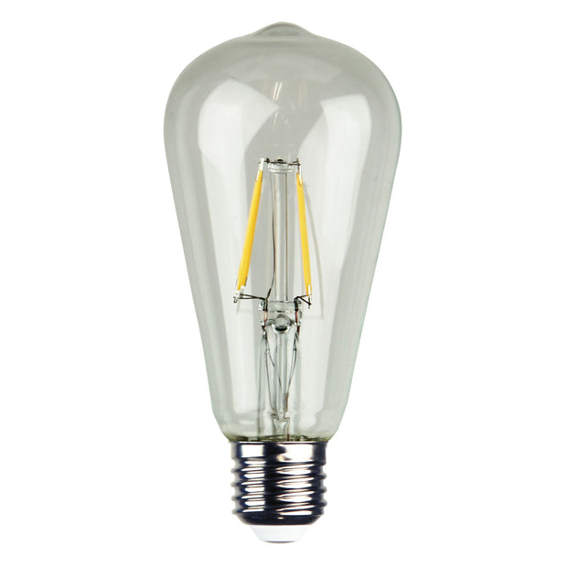 4w E27 (ES) Warm White LED Dimmable Filament Pear Globe