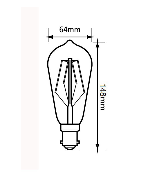 8W B22 LED Filament ST64 Daylight