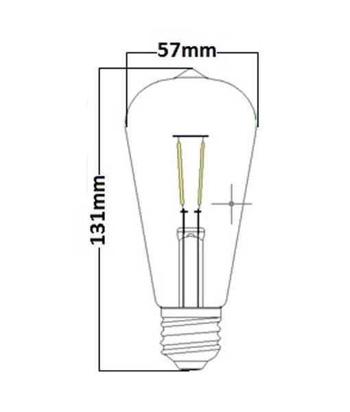 4w Edison Screw (ES) Amber Glass Carbon Filament LED Pear Warm White