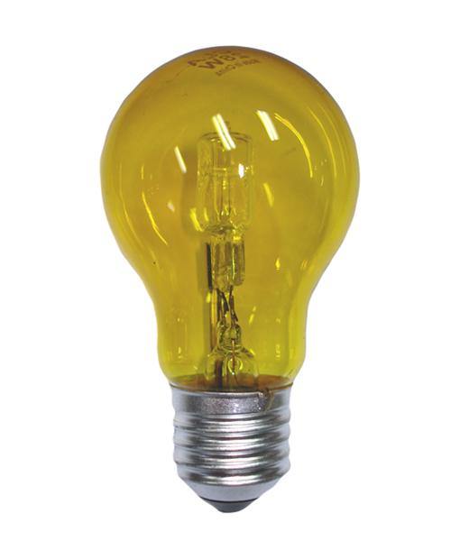 28w = 40w Edison Screw (ES) Yellow Energy Saving Halogen GLS - Lighting Superstore