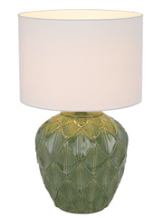Diaz Ceramic Table Lamp Green/White
