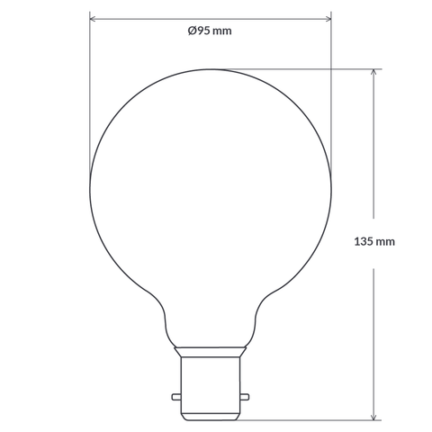 14W G95 Clear Dimmable LED Globe (B22) in Natural White