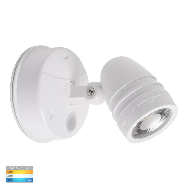 Focus Single 15w CCT LED Wall Spotlight White with Sensor