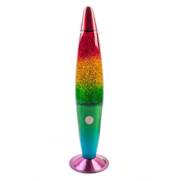 Rainbow Glitter Peace Lava Lamp