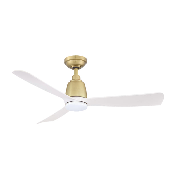 Kute 44 Inch Ceiling Fan Satin Brass with White Blades 14W LED