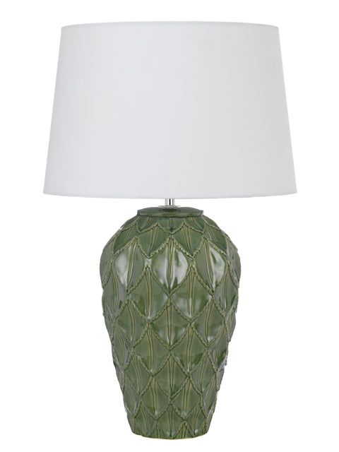 Madrid Ceramic Table Lamp Green/White
