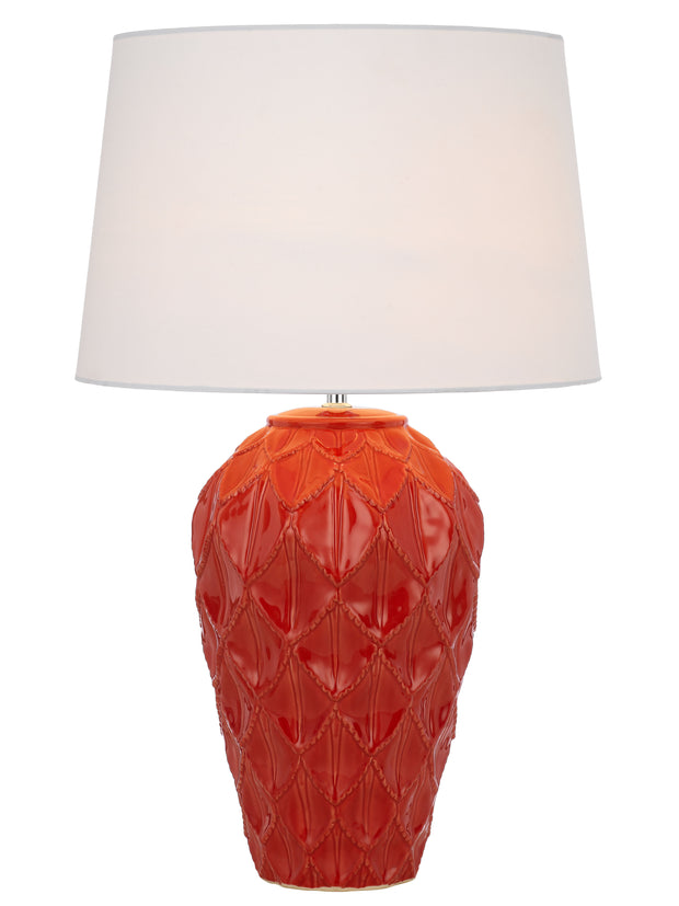 Madrid Ceramic Table Lamp Red/White