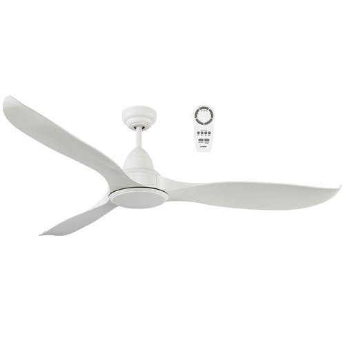 Wave 1520mm DC 4 ABS blade Ceiling Fan with remote and Light White - Lighting Superstore