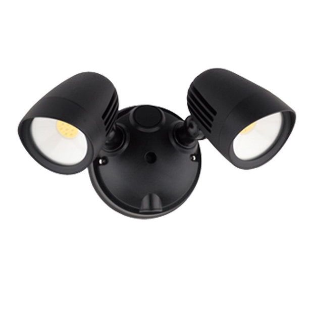 Cicero Twin Head LED Security Light In Black