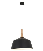 Nordic Pendant Light Oak and Black - Medium - Lighting Superstore