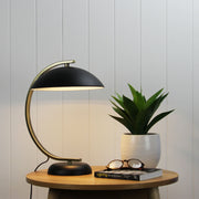 Deco Table Lamp Black and Antique Brass Black