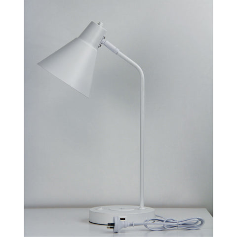 Targa Desk Lamp White With USB White