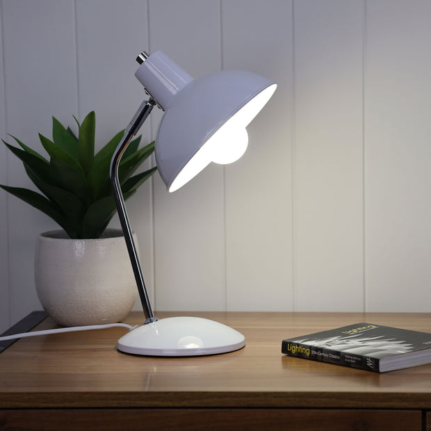 Thea Desk Lamp White and Chrome White