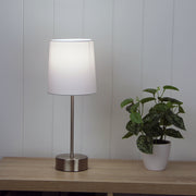 Lancet Touch Lamp With White Shade White