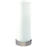 Pepe Round Touch Lamp Opal Brushed Chrome